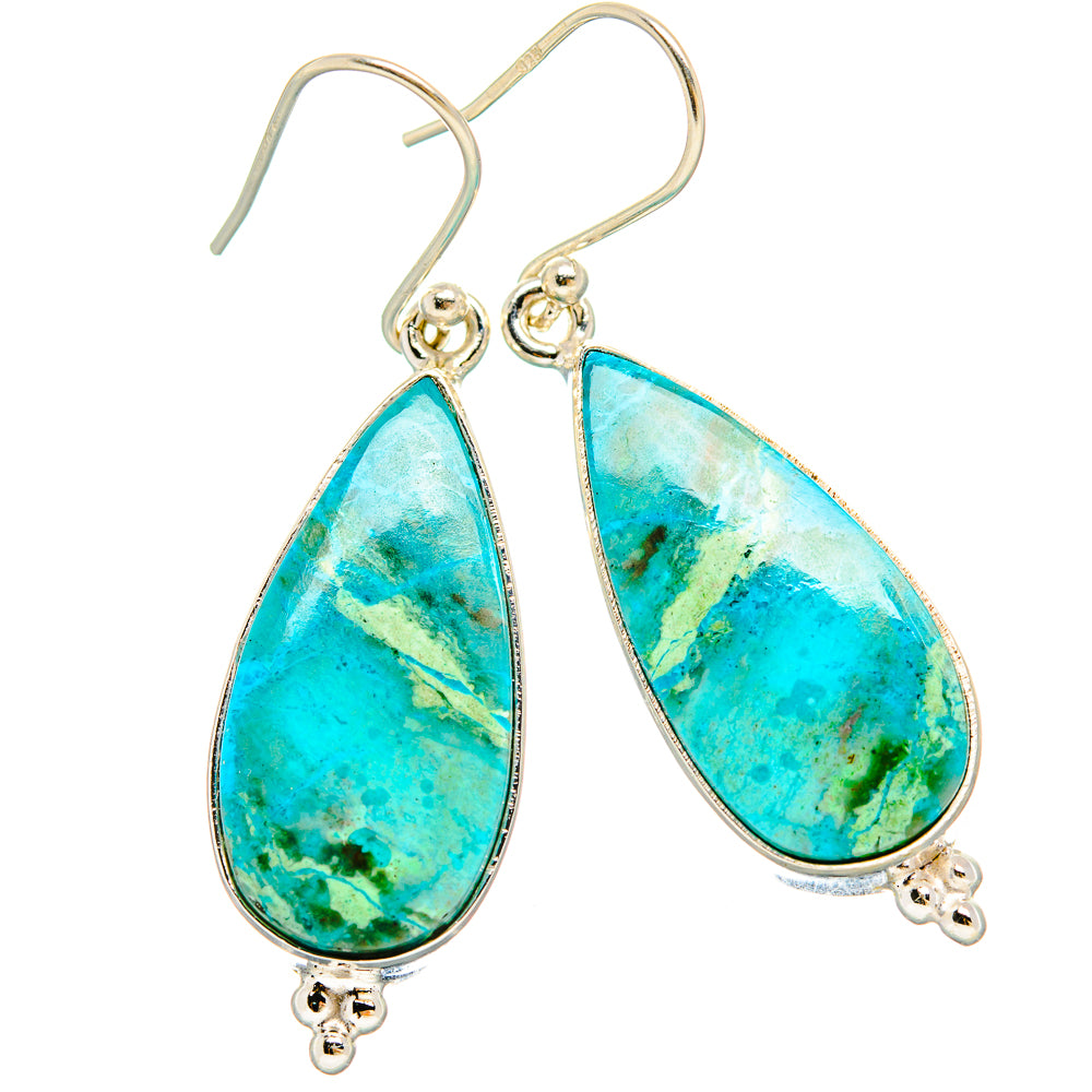 Chrysocolla Earrings handcrafted by Anasilvercos - EARR430876 - Photo 2