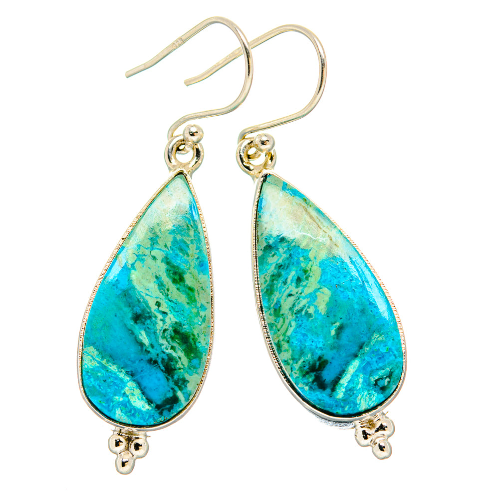 Chrysocolla Earrings handcrafted by Anasilvercos - EARR430895 - Photo 2