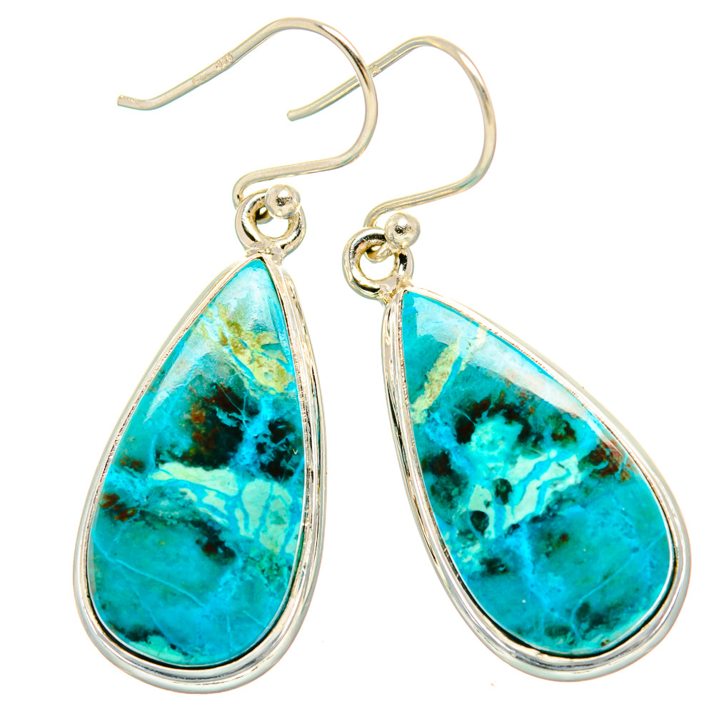Chrysocolla Earrings handcrafted by Anasilvercos - EARR430901 - Photo 2