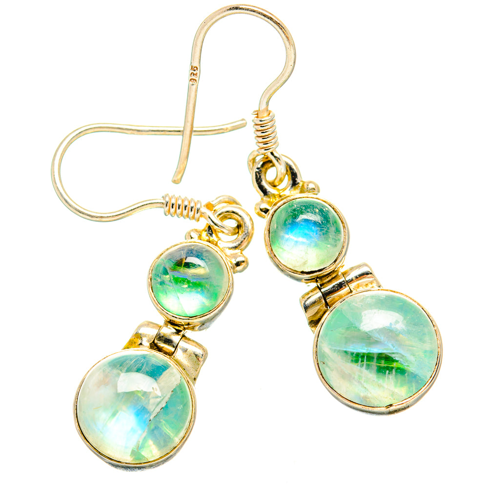 Green Moonstone Earrings handcrafted by Anasilvercos - EARR430903 - Photo 2