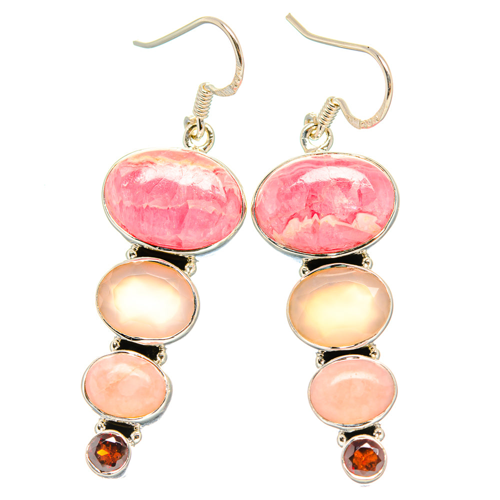 Rhodochrosite Earrings handcrafted by Anasilvercos - EARR430923 - Photo 2