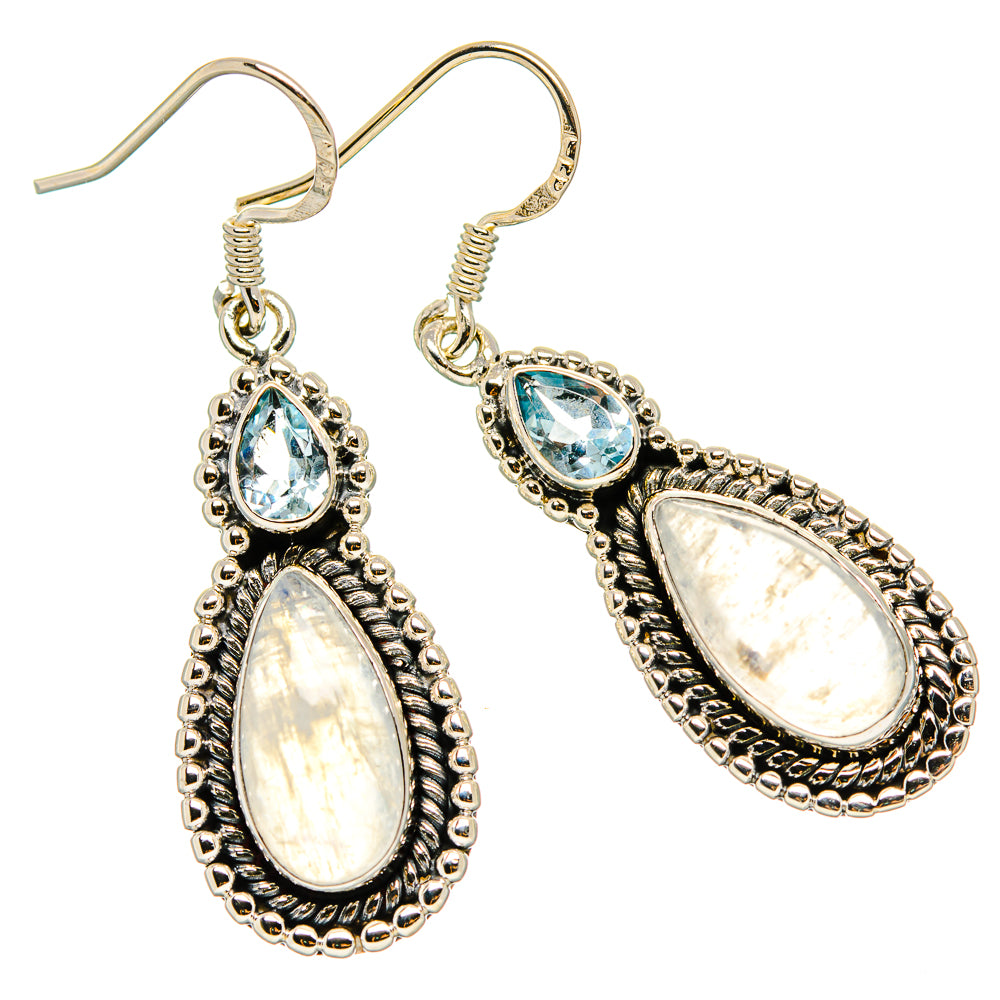 Rainbow Moonstone Earrings handcrafted by Anasilvercos - EARR430926 - Photo 2