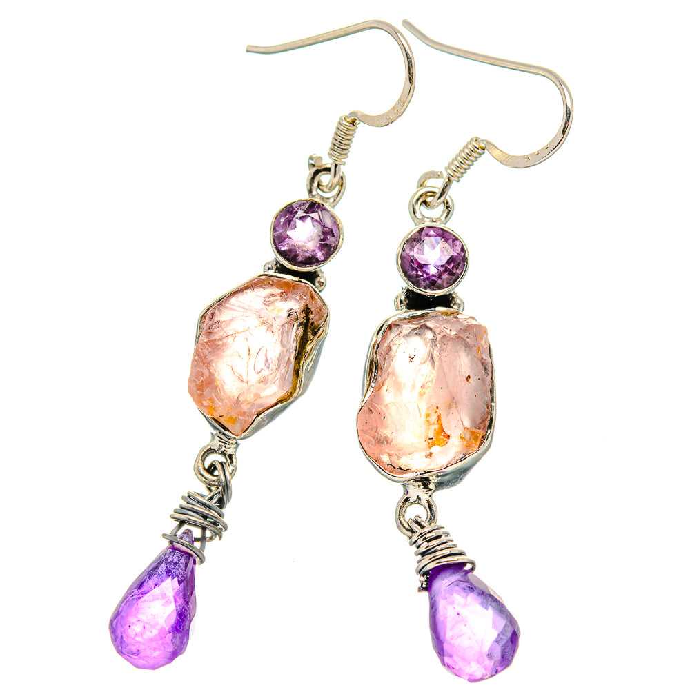 Rose Quartz Earrings handcrafted by Anasilvercos - EARR430930 - Photo 2