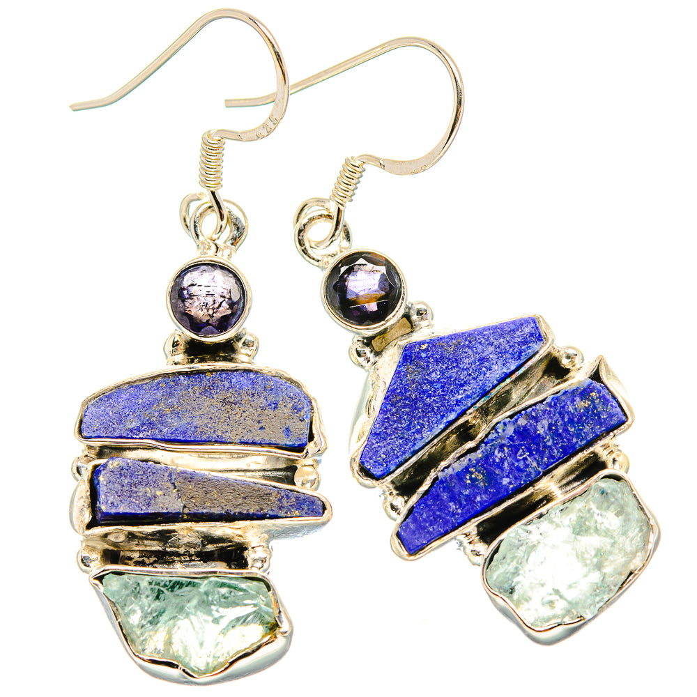 Lapis Lazuli Earrings handcrafted by Anasilvercos - EARR430948 - Photo 2