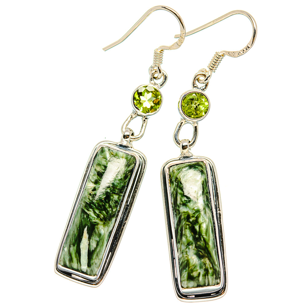 Seraphinite Earrings handcrafted by Anasilvercos - EARR430953 - Photo 2