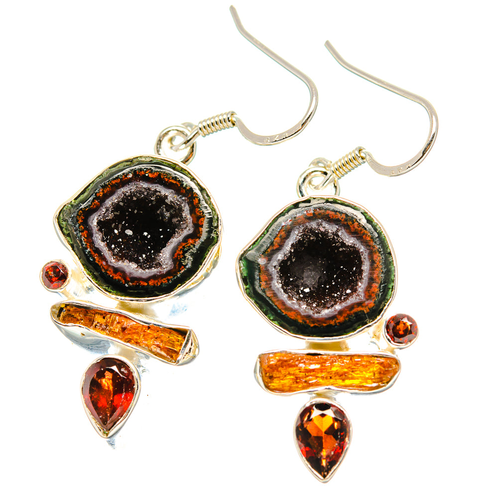Coconut Geode Druzy Earrings handcrafted by Anasilvercos - EARR430955 - Photo 2