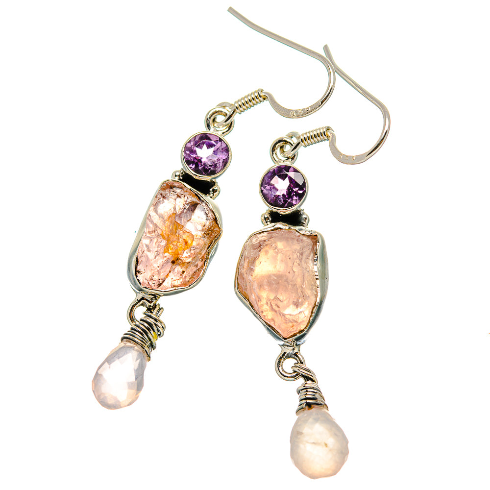 Rose Quartz Earrings handcrafted by Anasilvercos - EARR430956 - Photo 2