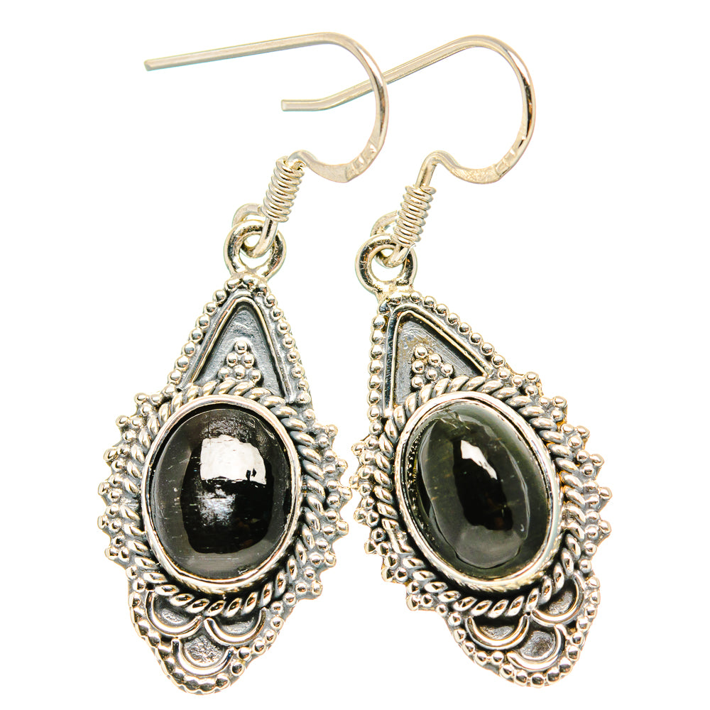 Gold Sheen Obsidian Earrings handcrafted by Anasilvercos - EARR430960 - Photo 2