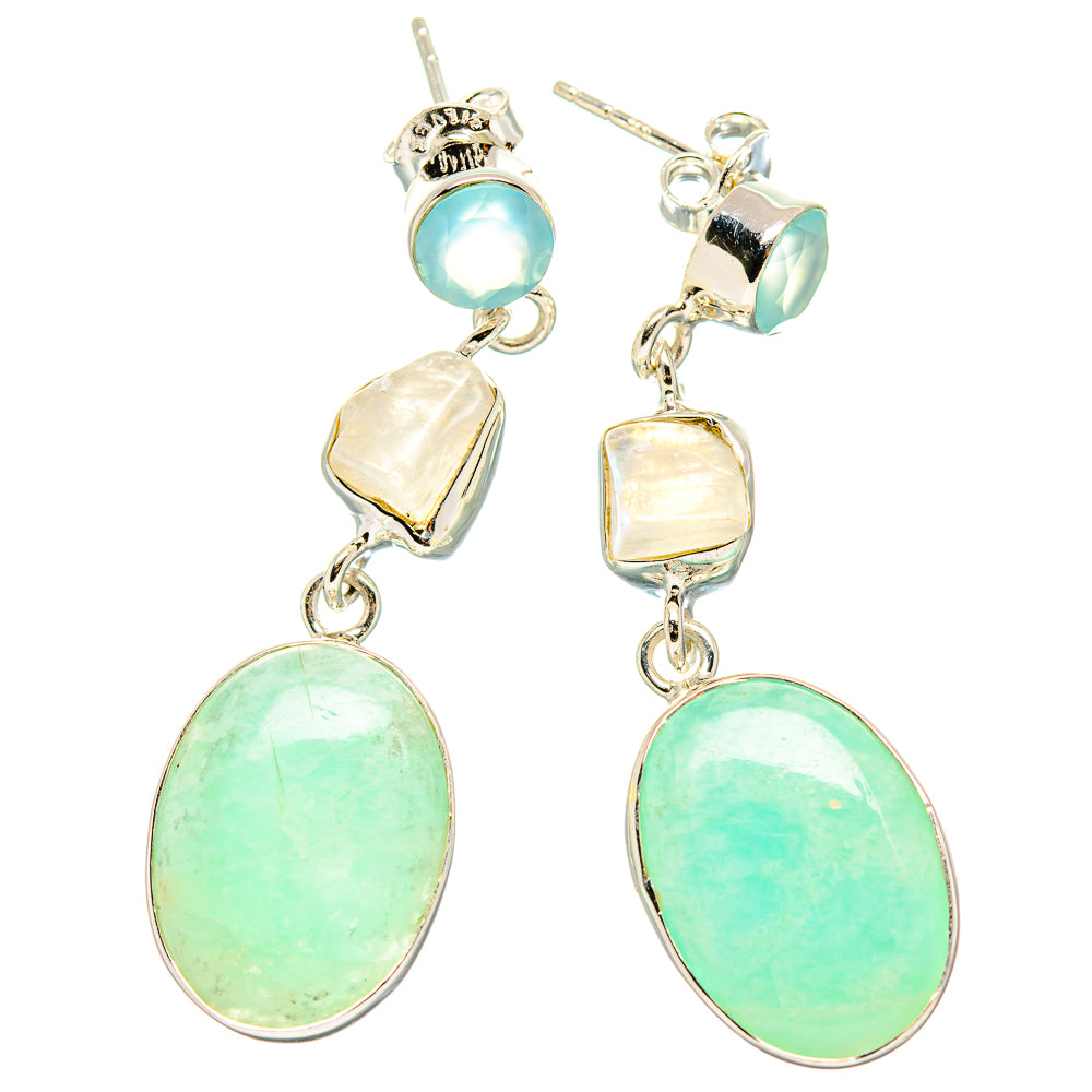 Peruvian Amazonite Earrings handcrafted by Anasilvercos - EARR430963 - Photo 2