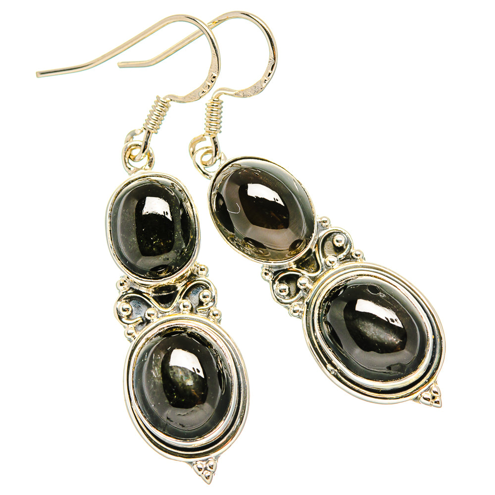 Star Diopside Earrings handcrafted by Anasilvercos - EARR430966 - Photo 2