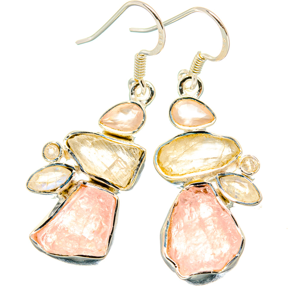 Rose Quartz Earrings handcrafted by Anasilvercos - EARR430967 - Photo 2
