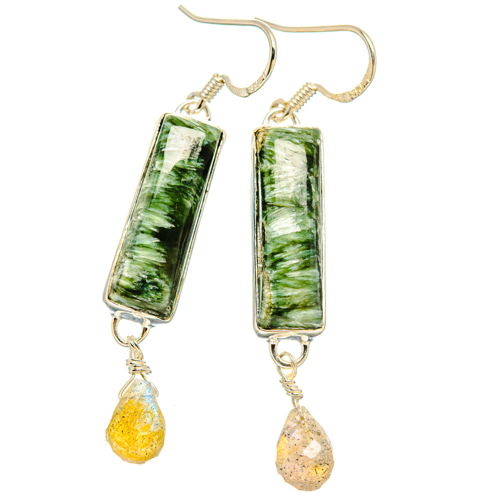 Seraphinite Earrings handcrafted by Anasilvercos - EARR430971 - Photo 2