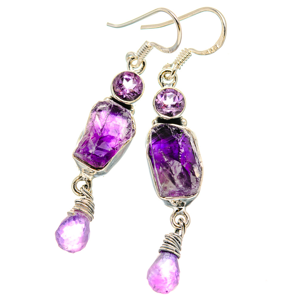 Amethyst Earrings handcrafted by Anasilvercos - EARR430972 - Photo 2