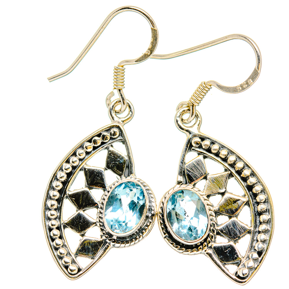 Blue Topaz Earrings handcrafted by Anasilvercos - EARR430973 - Photo 2