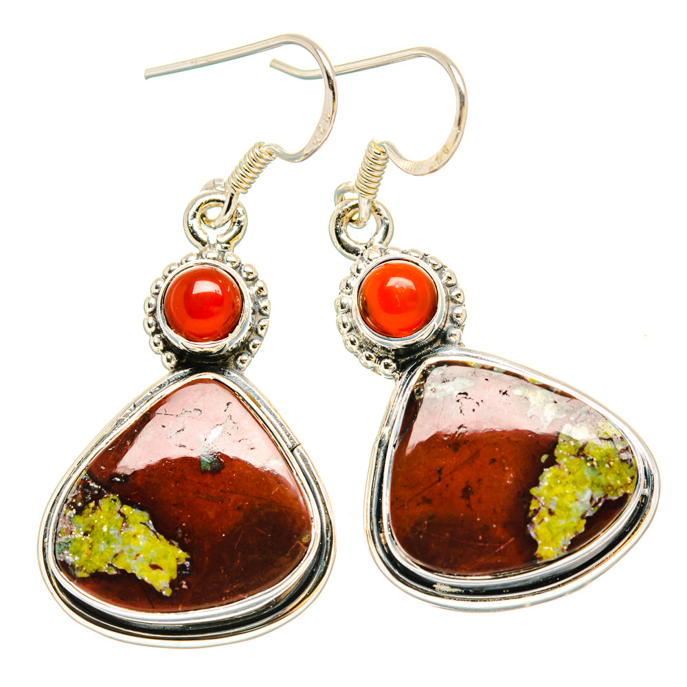 Dragon's Blood Jasper Earrings handcrafted by Anasilvercos - EARR430984 - Photo 2