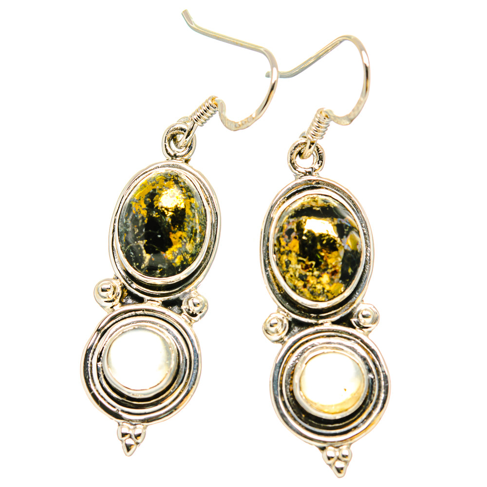 Pyrite In Magnetite Earrings handcrafted by Anasilvercos - EARR430992 - Photo 2