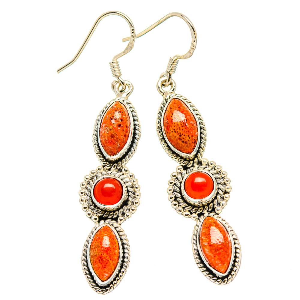 Sponge Coral Earrings handcrafted by Anasilvercos - EARR430997 - Photo 2
