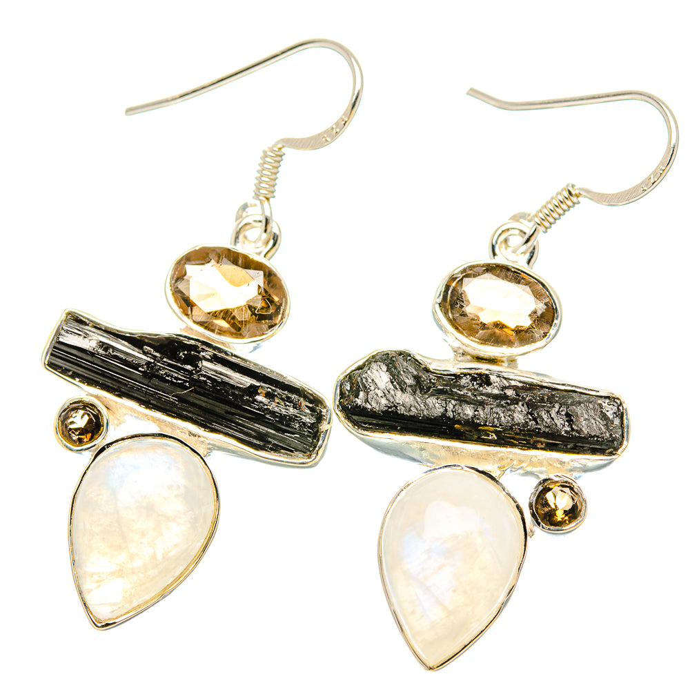 Rainbow Moonstone Earrings handcrafted by Anasilvercos - EARR431001 - Photo 2