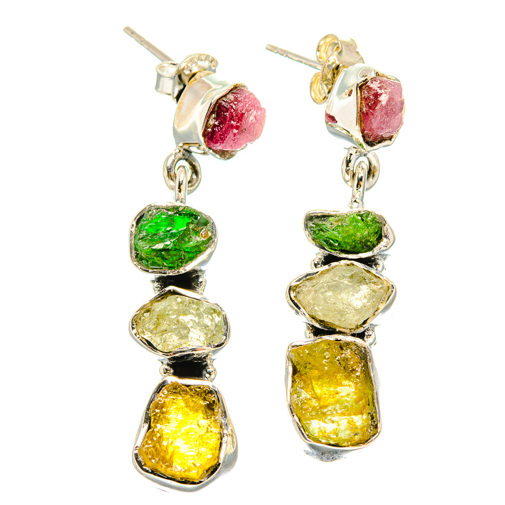 Green Tourmaline Earrings handcrafted by Anasilvercos - EARR431003 - Photo 2