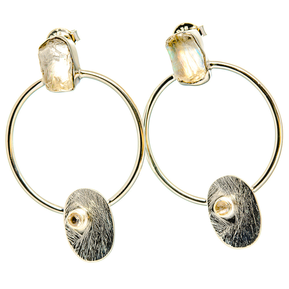 Rainbow Moonstone Earrings handcrafted by Anasilvercos - EARR431015 - Photo 2