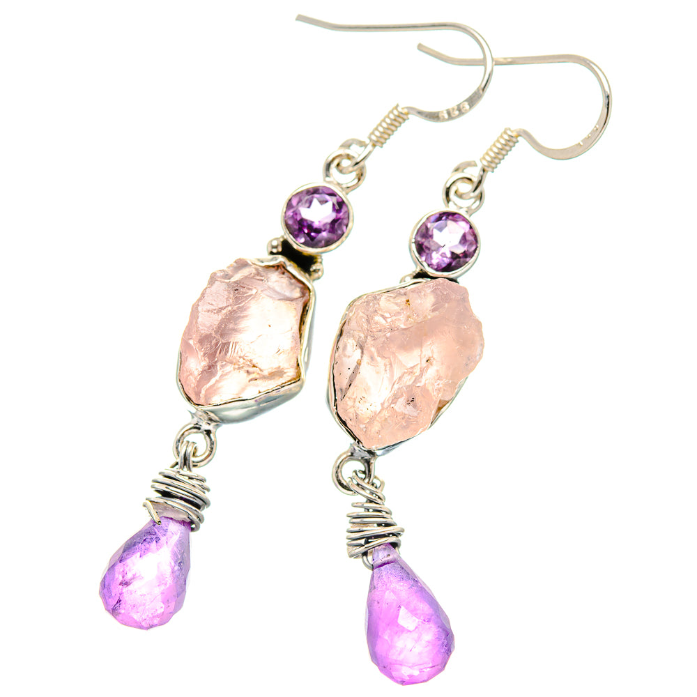 Rose Quartz Earrings handcrafted by Anasilvercos - EARR431035 - Photo 2