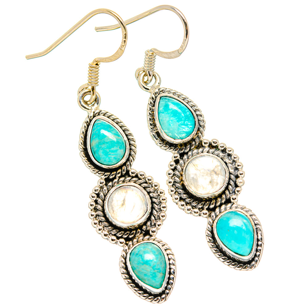 Rainbow Moonstone Earrings handcrafted by Anasilvercos - EARR431038 - Photo 2