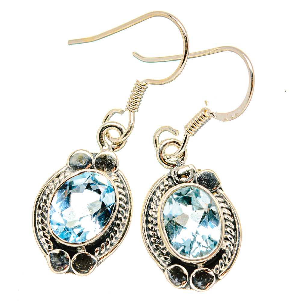 Blue Topaz Earrings handcrafted by Anasilvercos - EARR431039 - Photo 2