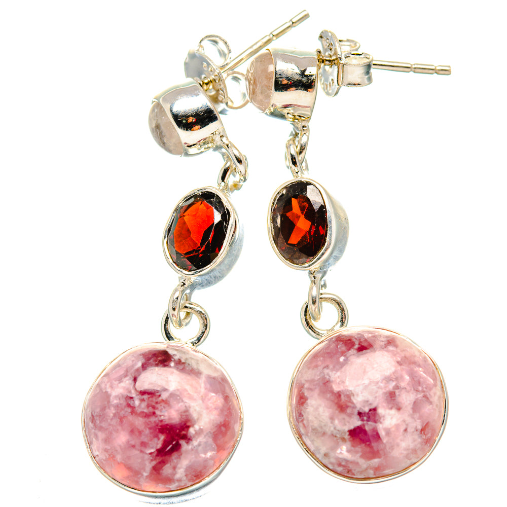 Lepidolite Earrings handcrafted by Anasilvercos - EARR431041 - Photo 2