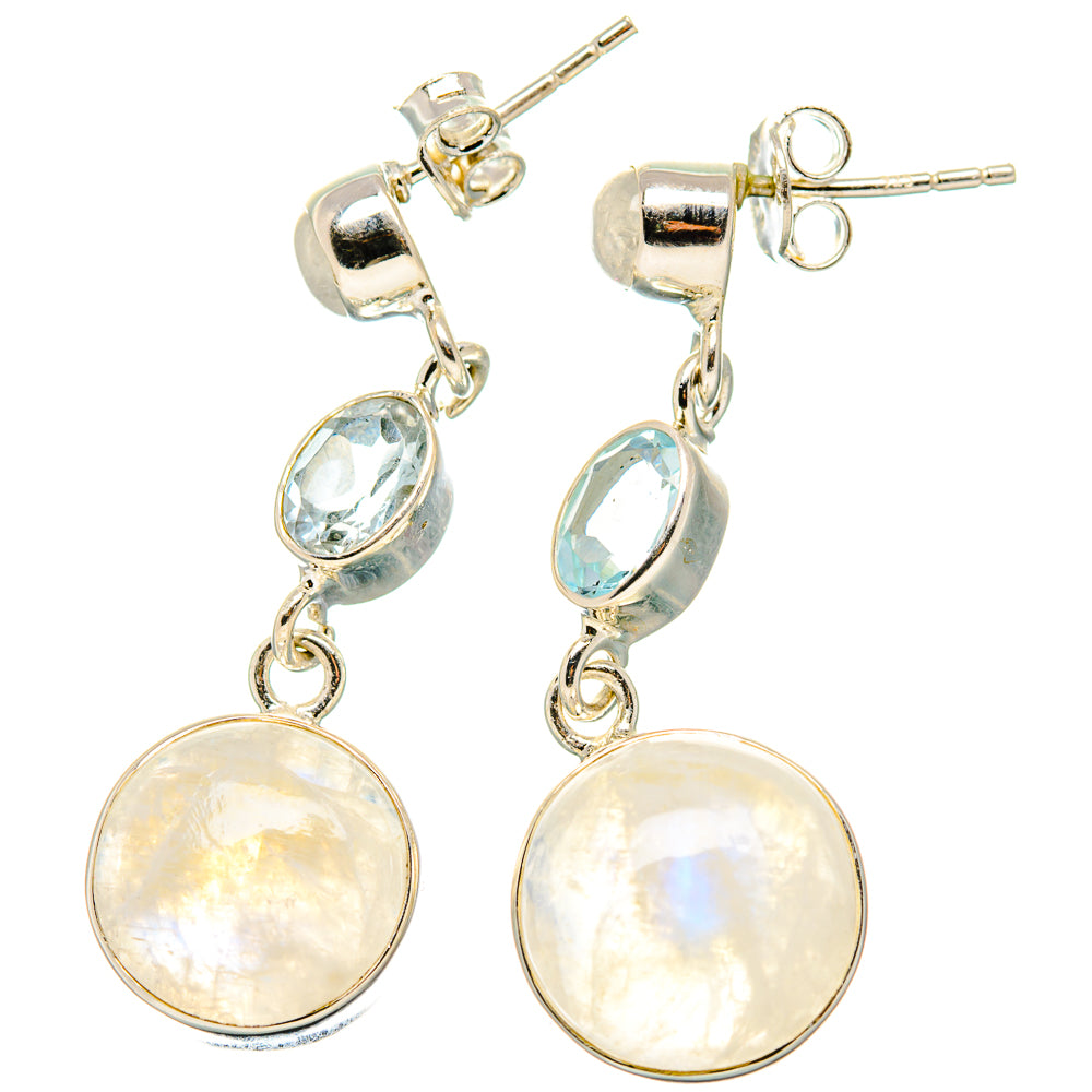 Rainbow Moonstone Earrings handcrafted by Anasilvercos - EARR431054 - Photo 2