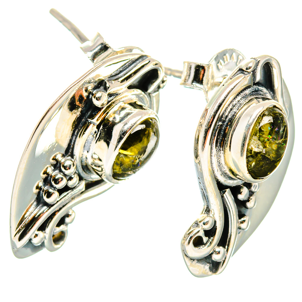 Green Tourmaline Earrings handcrafted by Anasilvercos - EARR431063 - Photo 2