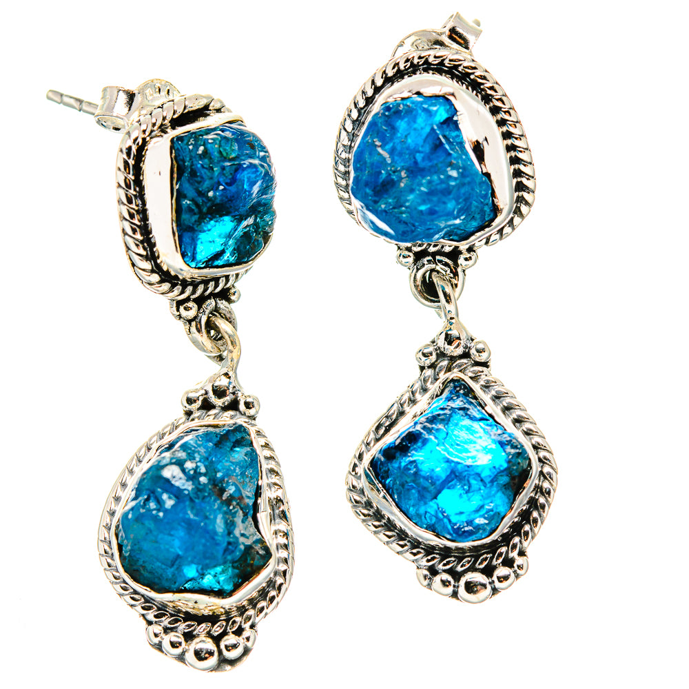 Blue Fluorite Earrings handcrafted by Anasilvercos - EARR431066 - Photo 2
