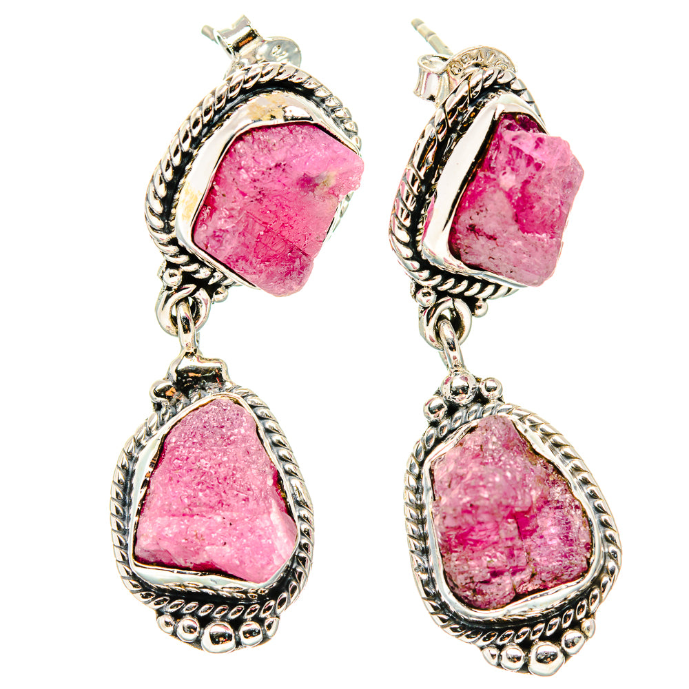 Pink Tourmaline Earrings handcrafted by Anasilvercos - EARR431069 - Photo 2