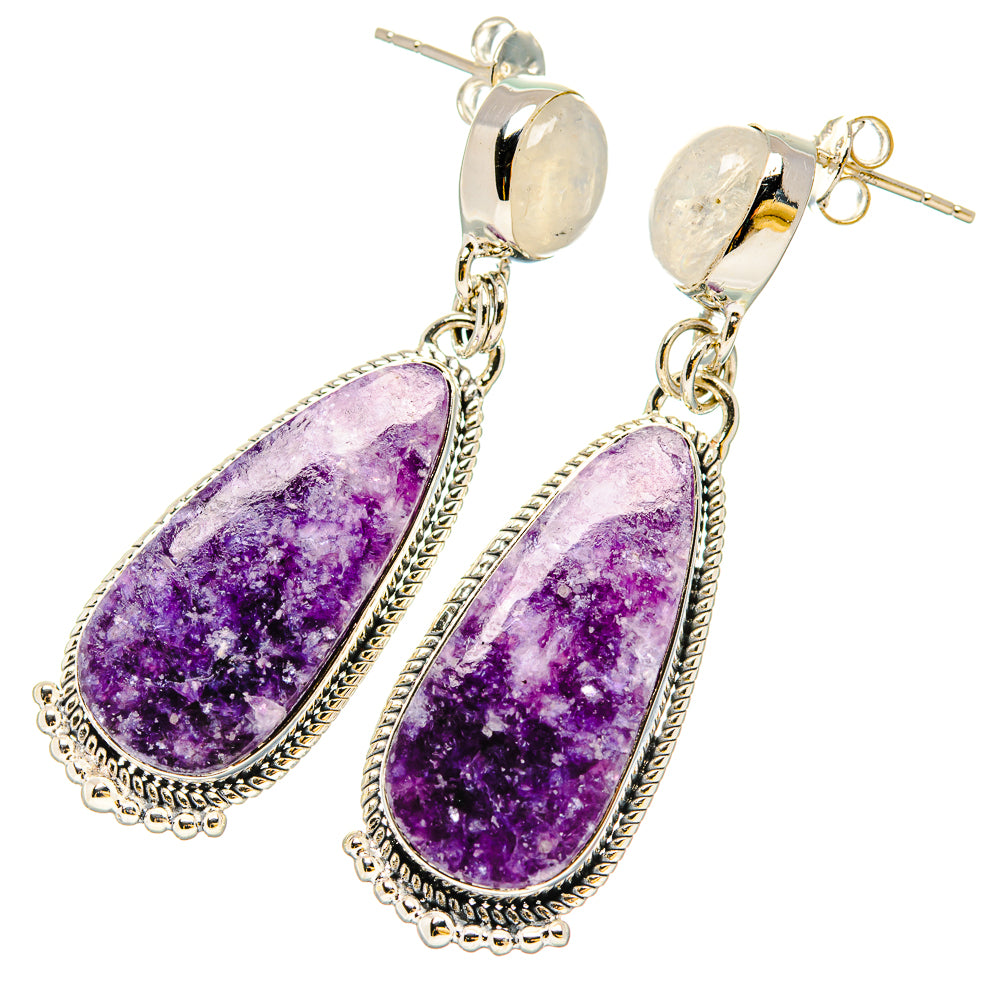 Lepidolite Earrings handcrafted by Anasilvercos - EARR431074 - Photo 2
