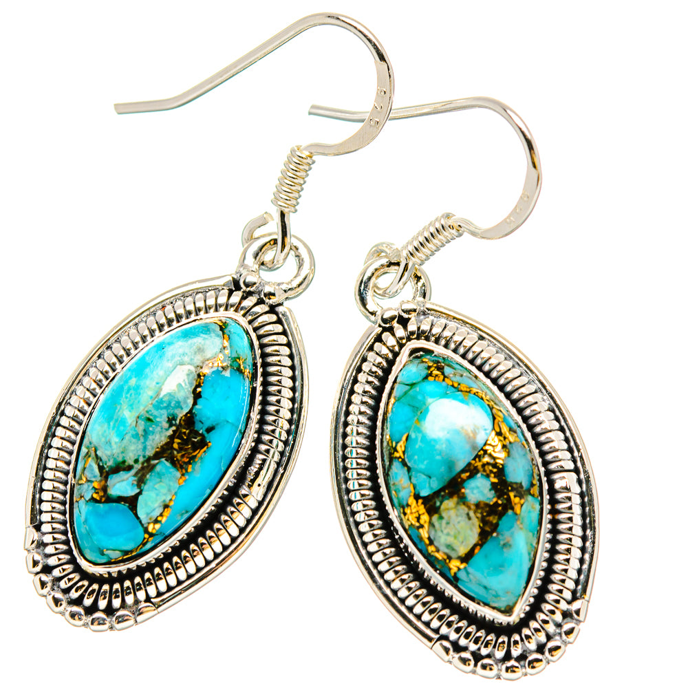 Blue Copper Composite Turquoise Earrings handcrafted by Anasilvercos - EARR431085 - Photo 2