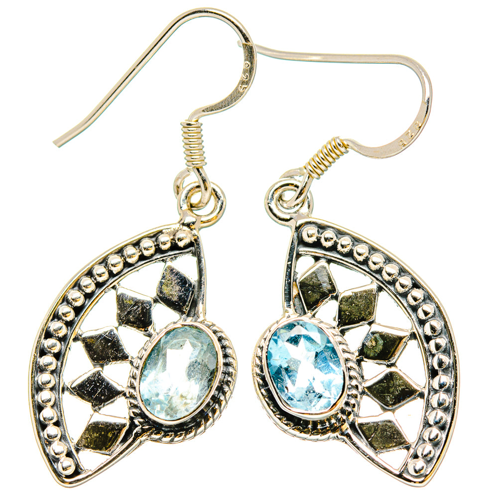 Blue Topaz Earrings handcrafted by Anasilvercos - EARR431090 - Photo 2
