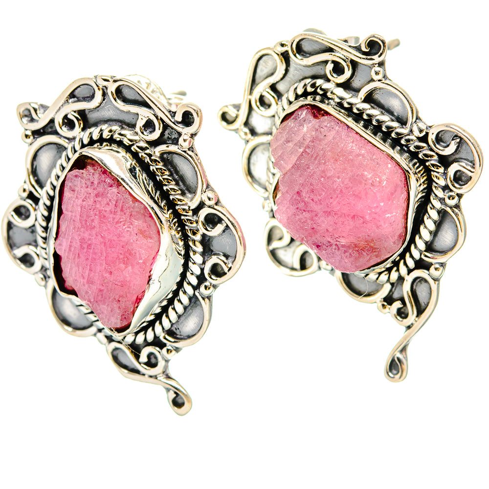 Pink Tourmaline Earrings handcrafted by Anasilvercos - EARR431091 - Photo 2