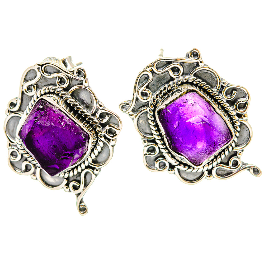 Amethyst Earrings handcrafted by Anasilvercos - EARR431099 - Photo 2
