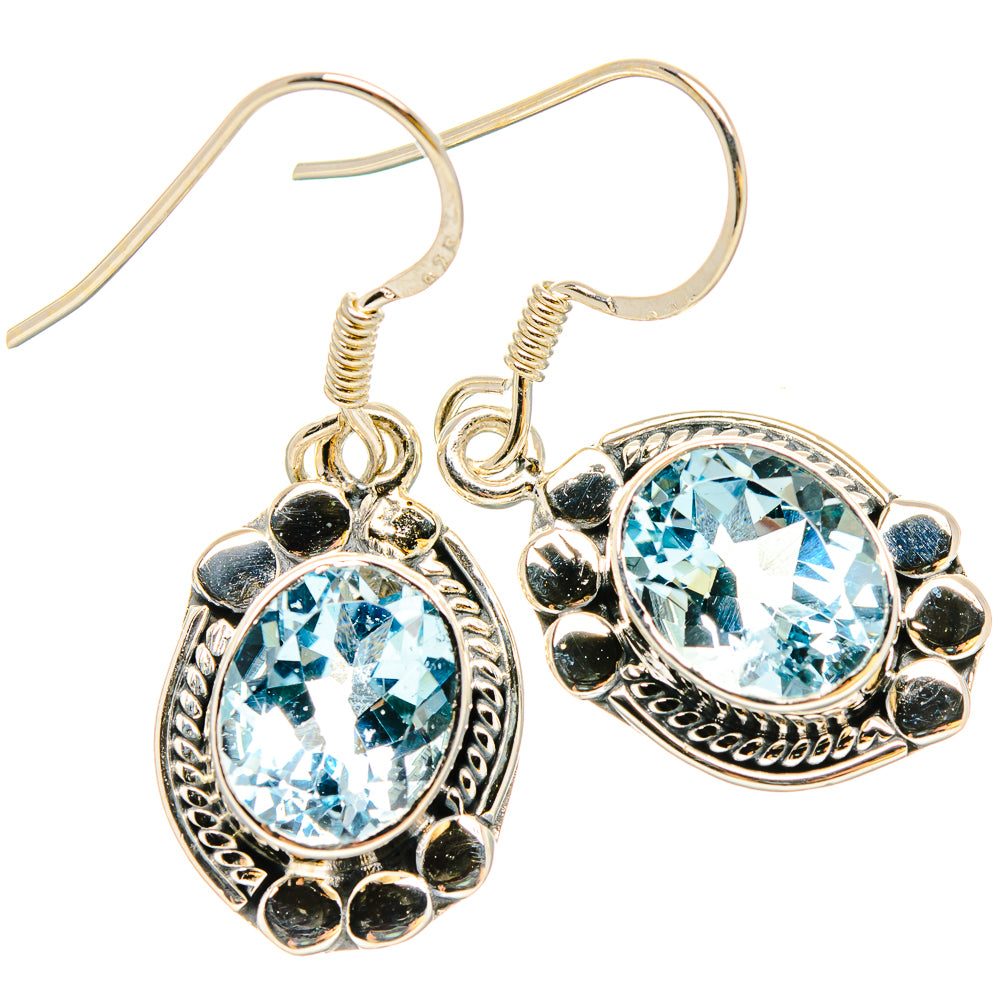 Blue Topaz Earrings handcrafted by Anasilvercos - EARR431103 - Photo 2