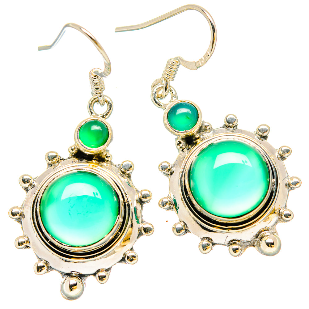 Green Onyx Earrings handcrafted by Anasilvercos - EARR431111 - Photo 2