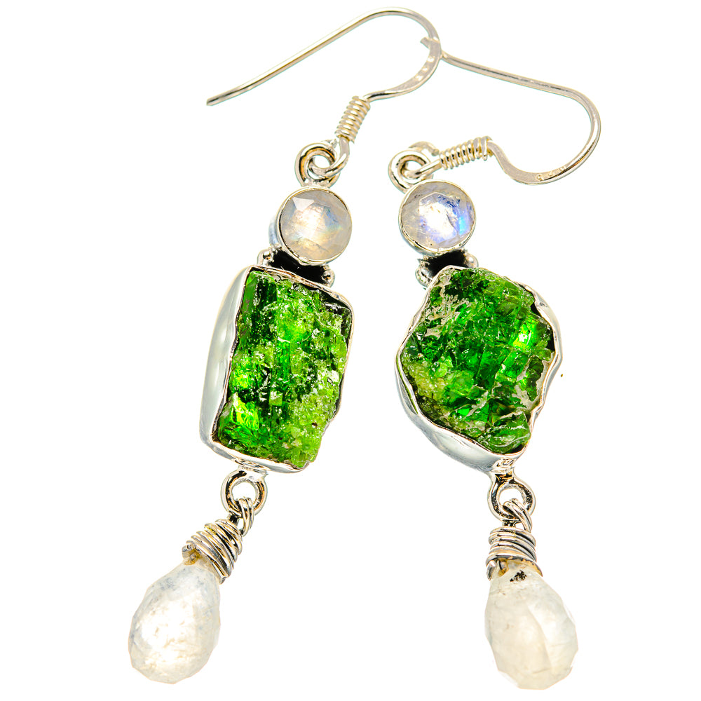 Chrome Diopside Earrings handcrafted by Anasilvercos - EARR431113 - Photo 2