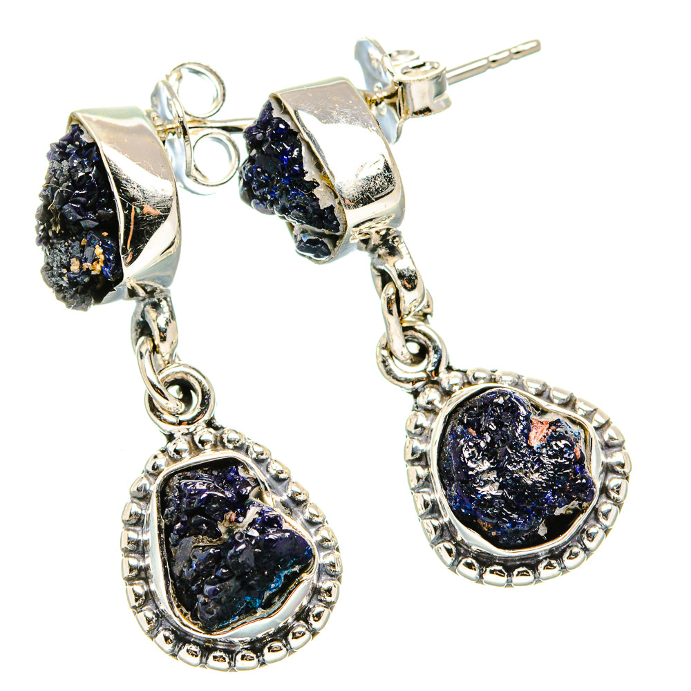 Azurite Earrings handcrafted by Anasilvercos - EARR431128 - Photo 2