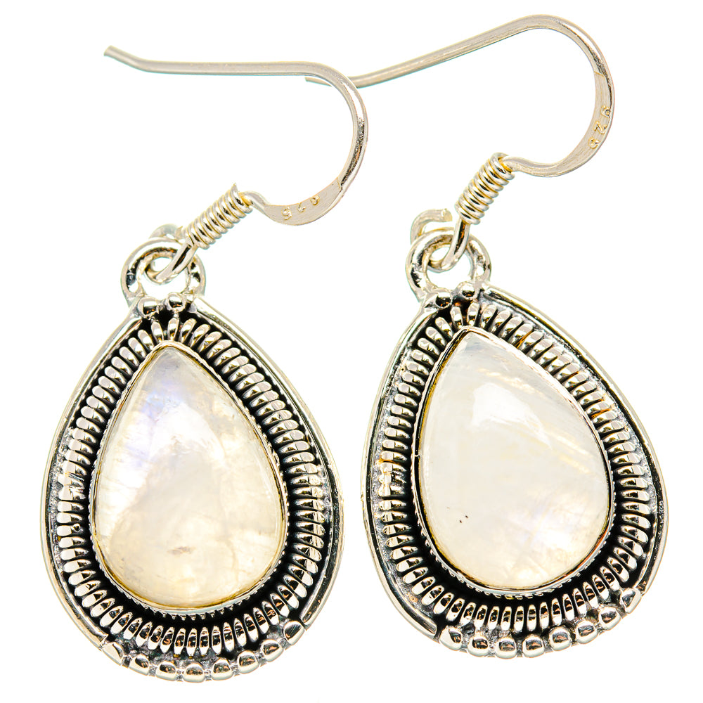 Rainbow Moonstone Earrings handcrafted by Anasilvercos - EARR431141 - Photo 2