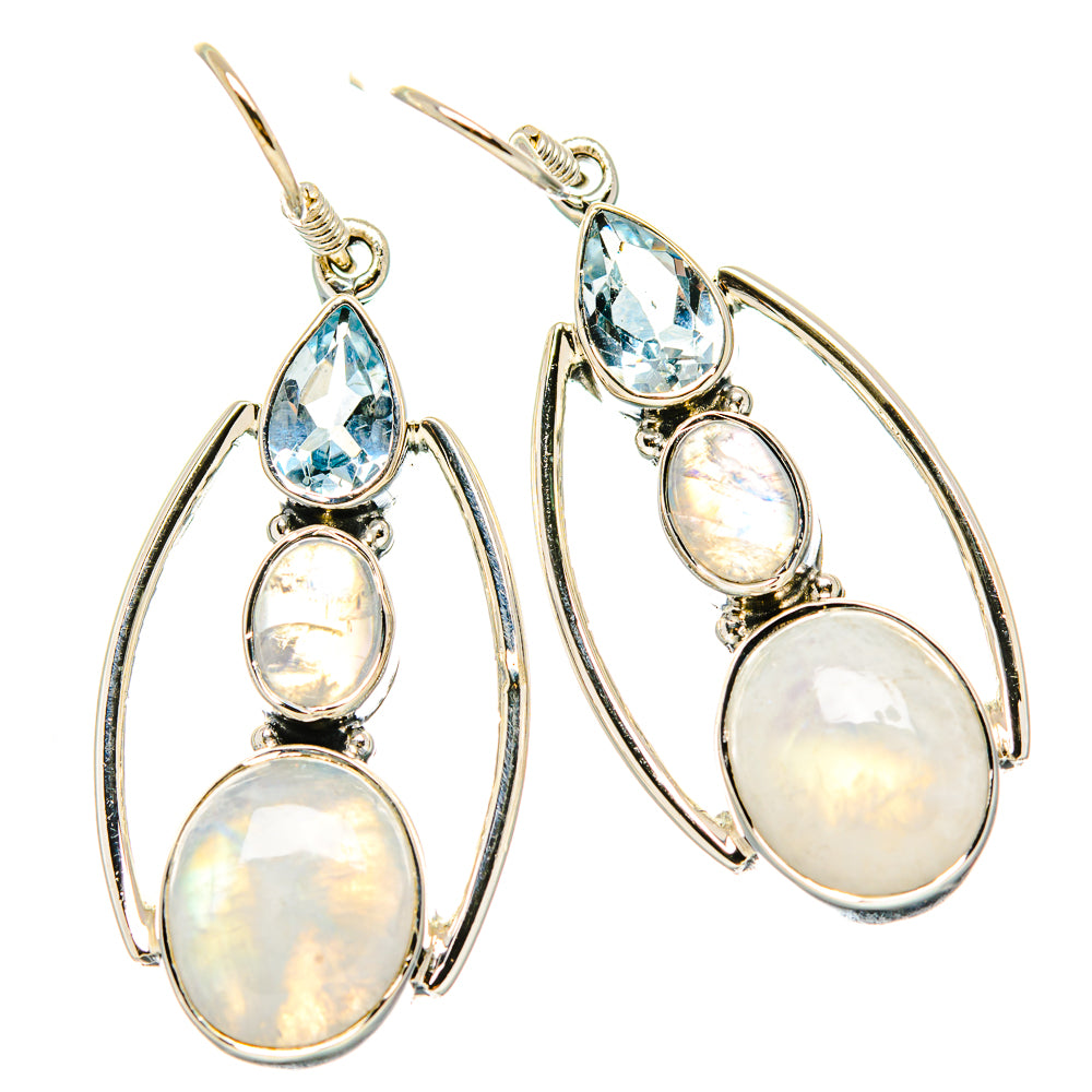 Rainbow Moonstone Earrings handcrafted by Anasilvercos - EARR431145 - Photo 2