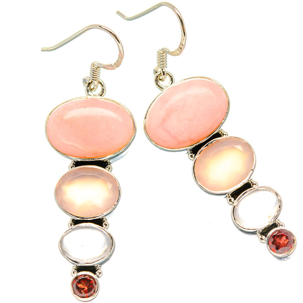 Pink Opal Earrings handcrafted by Anasilvercos - EARR431161 - Photo 2