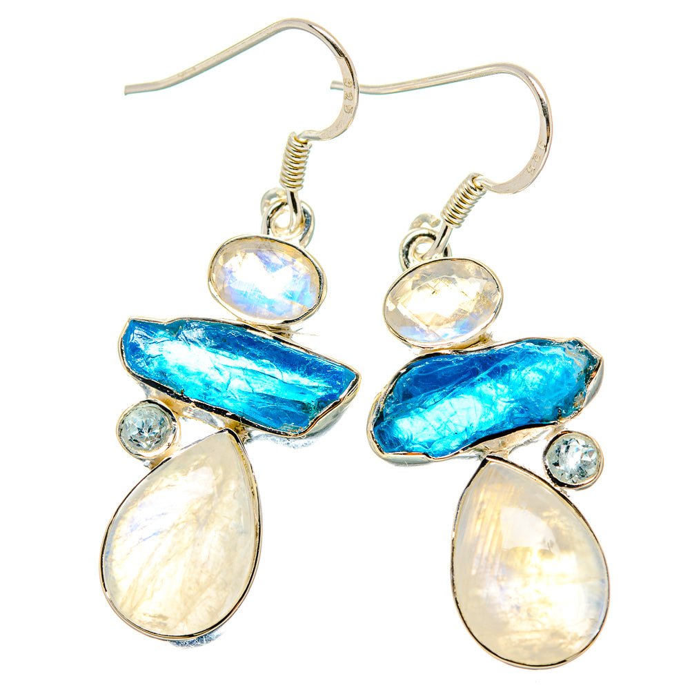 Rainbow Moonstone Earrings handcrafted by Anasilvercos - EARR431163 - Photo 2