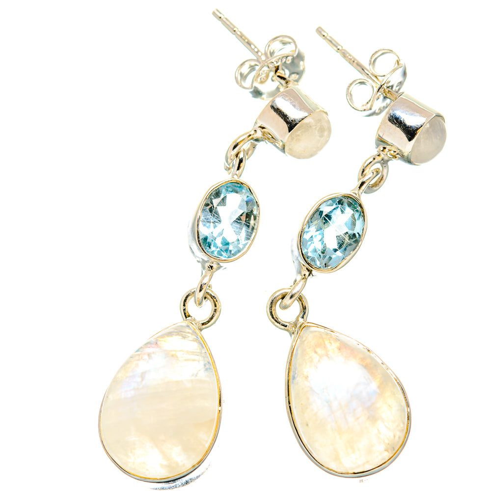 Rainbow Moonstone Earrings handcrafted by Anasilvercos - EARR431194 - Photo 2