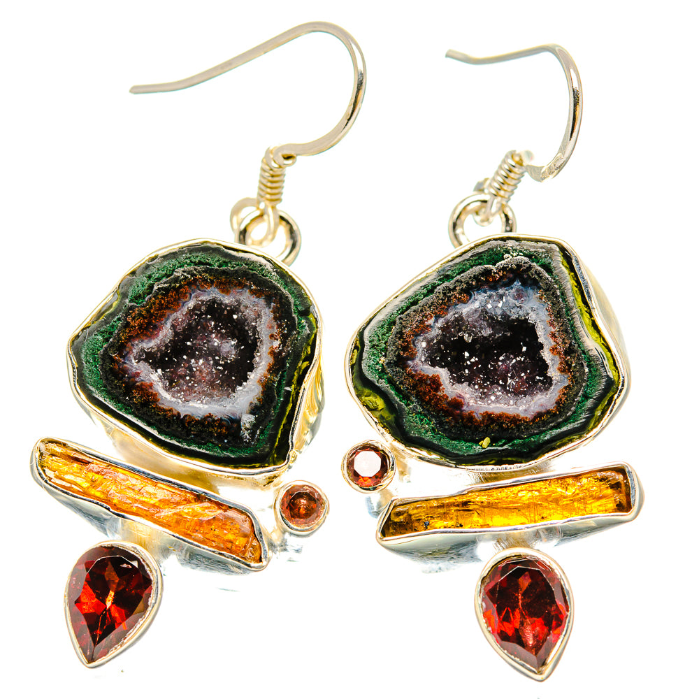 Coconut Geode Druzy Earrings handcrafted by Anasilvercos - EARR431202 - Photo 2