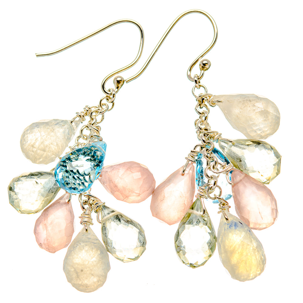 Rose Quartz Earrings handcrafted by Anasilvercos - EARR431215 - Photo 2