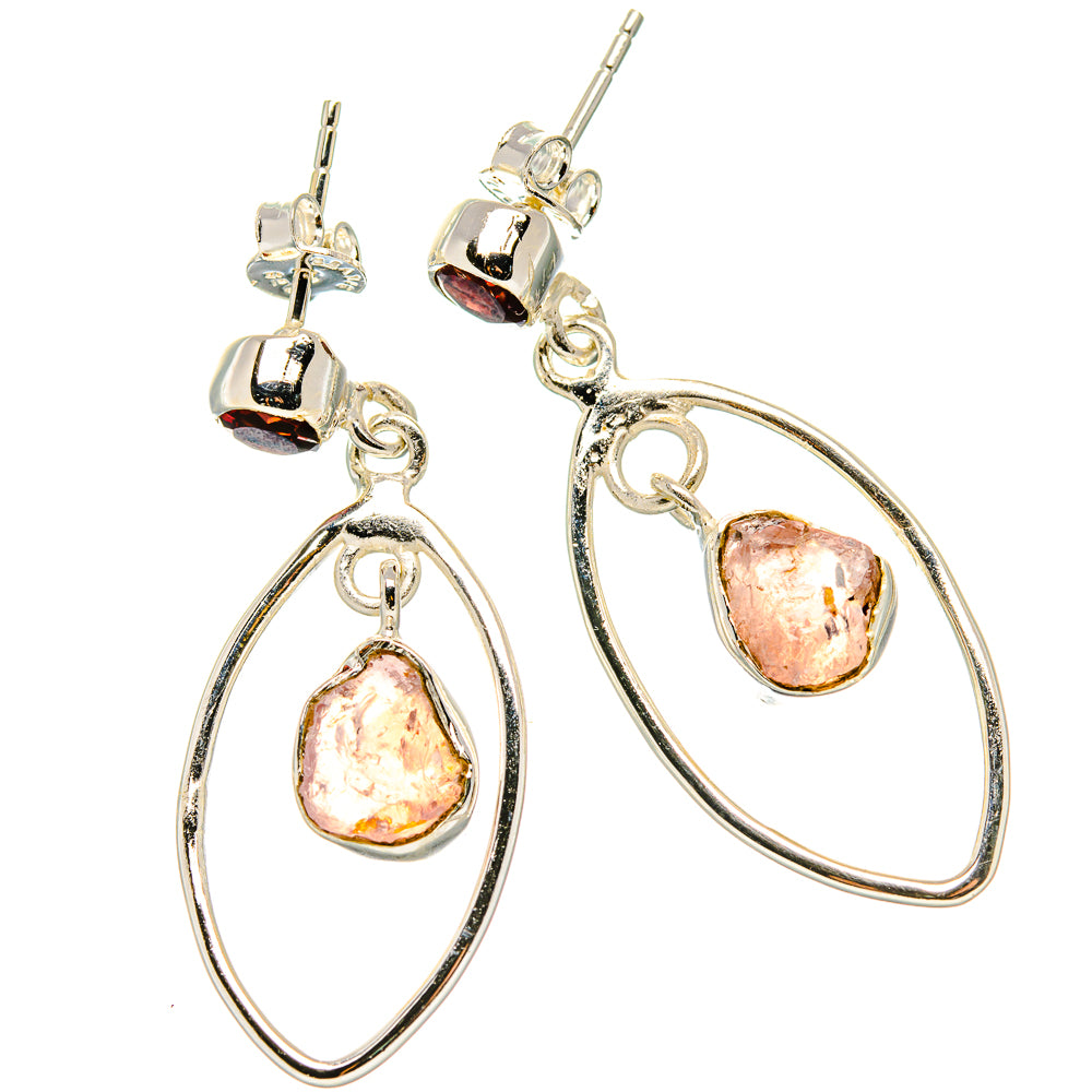 Rose Quartz Earrings handcrafted by Anasilvercos - EARR431223 - Photo 2
