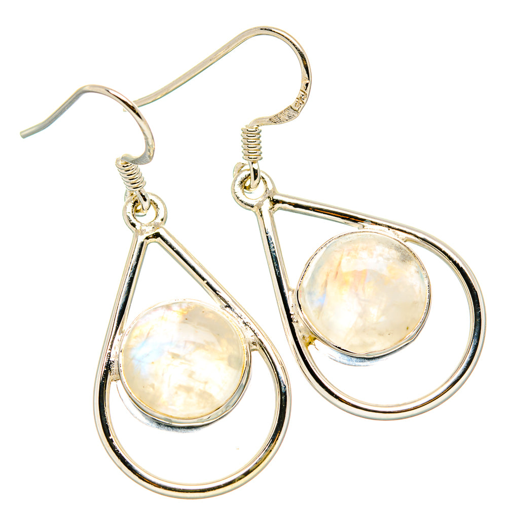 Rainbow Moonstone Earrings handcrafted by Anasilvercos - EARR431237 - Photo 2